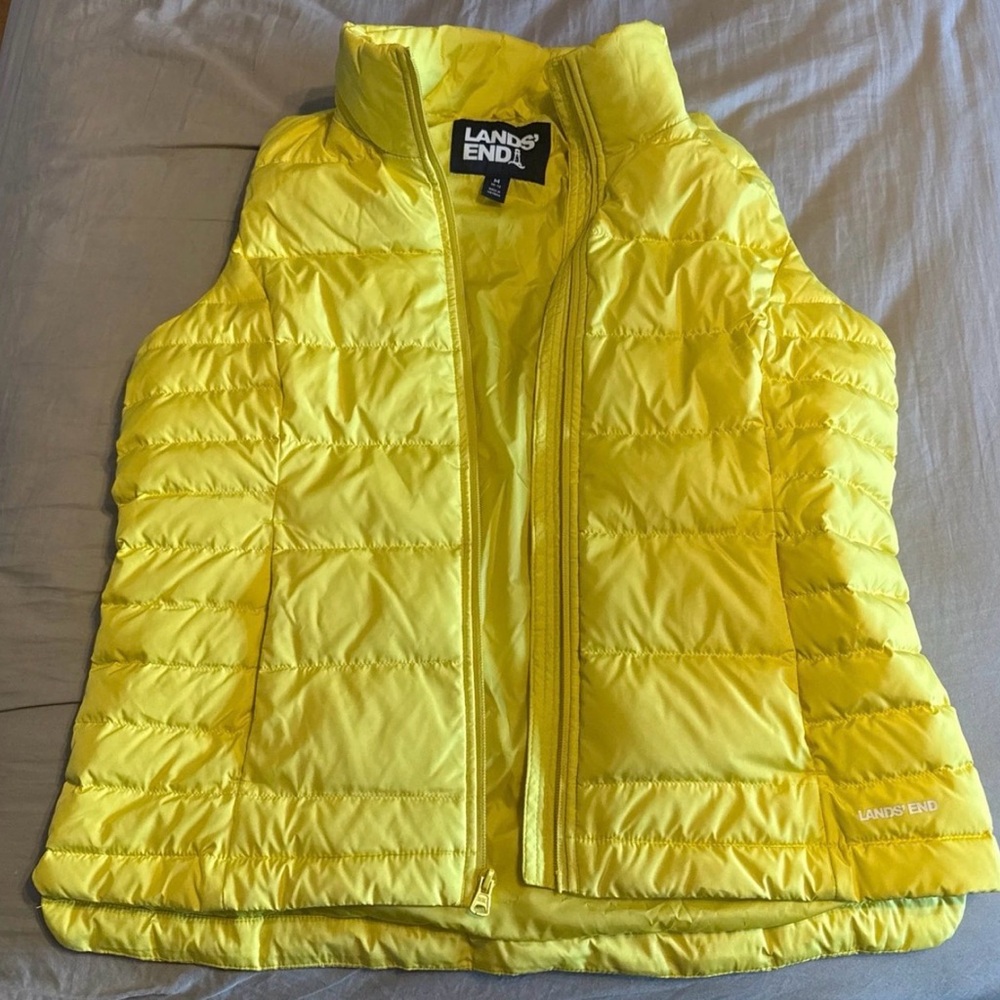 Lands' End women’s Yellow Puffer Vest